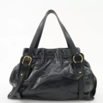 Authentic MIU MIU Logo Leather Tote Bag Shoulder Bag Black🩷🍒 - Image 4