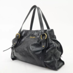 Authentic MIU MIU Logo Leather Tote Bag Shoulder Bag Black🩷🍒 - Image 7