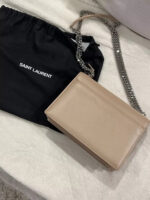 Authentic YSL Saint Laurent Sunset Chained Medium Shoulder Bag Beige💜🍇 - Image 5