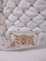 Juicy Couture Large Leather White Gold Beaded Bag Purse🌺🩷 - Image 4