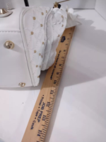 Juicy Couture Large Leather White Gold Beaded Bag Purse🌺🩷 - Image 5