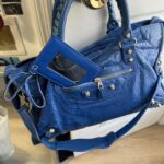 PreOwned Authentic Balenciaga city bag blue lambskin leather💜🍇 - Image 2