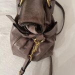 Authentic Grey Looks A Bit Purple In Person Miu Miu Vitello Leather Bow Bag With Gold Hardware And Removable Strap🤎🌆 - Image 12