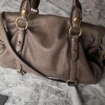 Authentic Miu Miu Purple Grey Leather Vitello Lux Bow Bag In Gold Hardware With Removable Strap🤎🌆 - Image 20