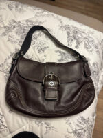 Coach F10192 Medium Vintage Soho Top Flap Y2K Black Leather Shoulder Bag🤎🌆