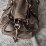 Authentic Miu Miu Purple Grey Leather Vitello Lux Bow Bag In Gold Hardware With Removable Strap🤎🌆 - Image 16