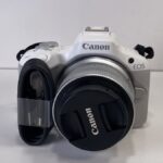 White Canon EOS R50 4K Video Mirrorless Camera with RF-S 18-45mm f/4.5-6.3