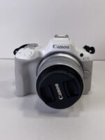 White Canon EOS R50 4K Video Mirrorless Camera with RF-S 18-45mm f/4.5-6.3 - Image 2